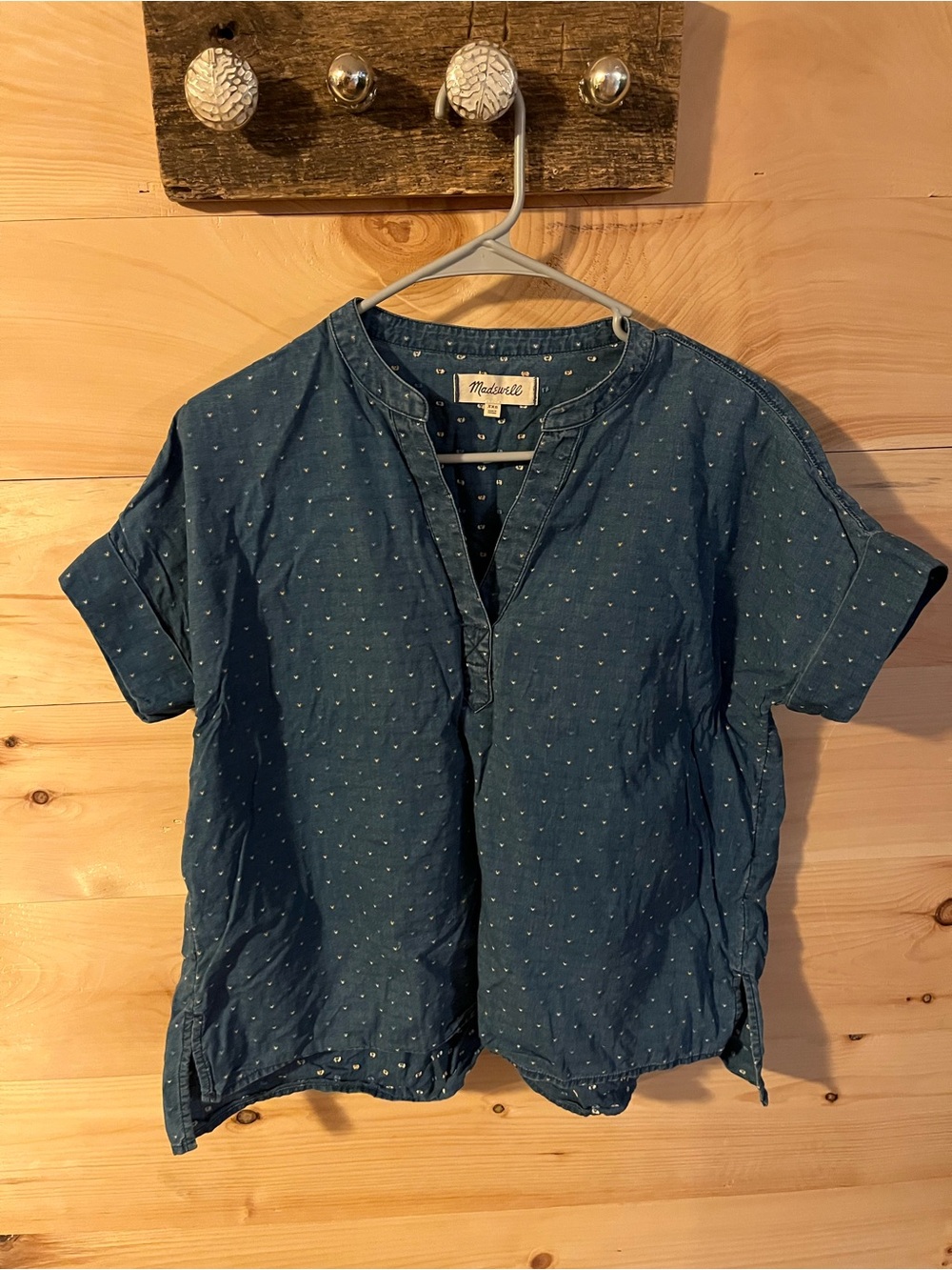 Madewell Crinkle Cotton Lakeline Hearts Size XXS Oversized Women’s